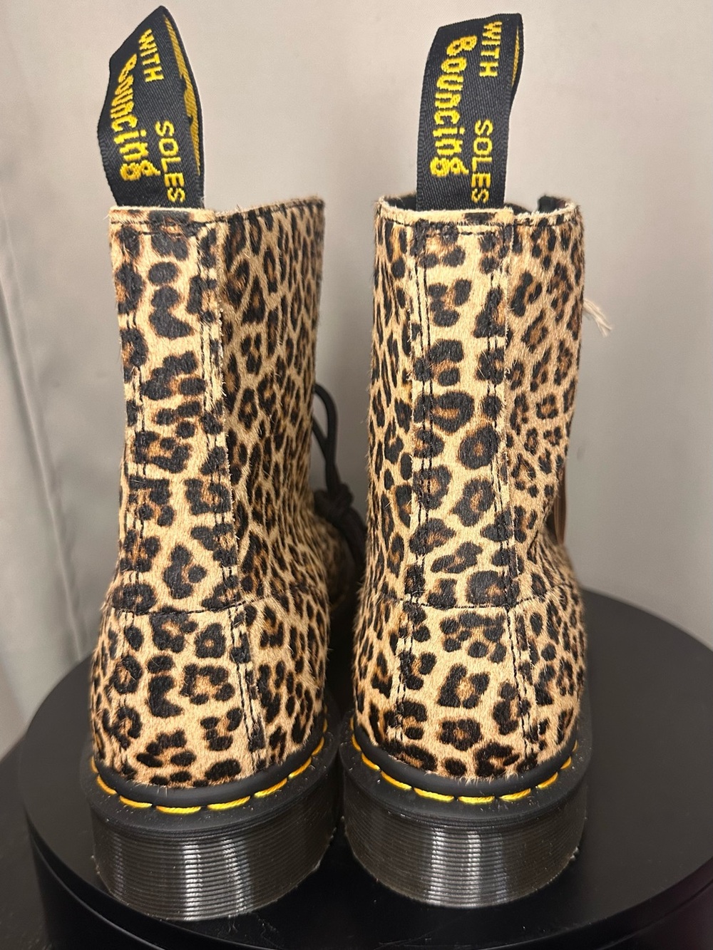 Dr. Martens 1460 Pascal Genuine Leopard-Print Hair-On Leather Boots M 11 / W 12 - Picture 6 of 10